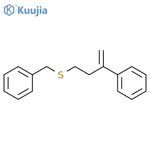 Benzene, [1-methylene-3-[(phenylmethyl)thio]propyl]- structure