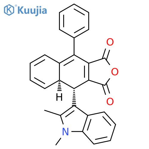 Naphtho[2,3-c]furan-1,3-dione, 4-(1,2-dimethyl-1H-indol-3-yl)-4,4a-dihydro-9-phenyl-, cis- (9CI) structure