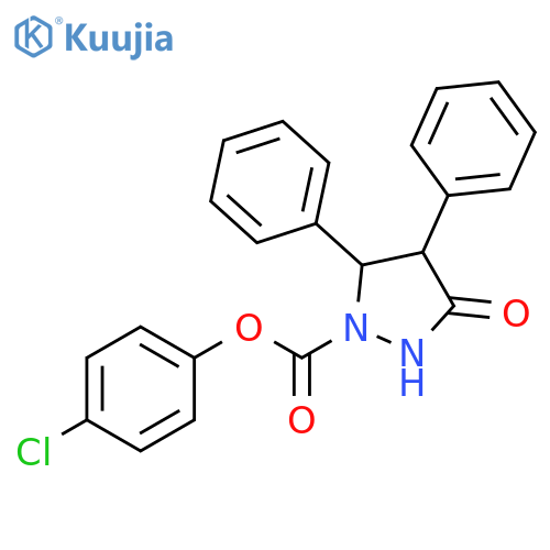 1-Pyrazolidinecarboxylic acid, 3-oxo-4,5-diphenyl-, 4-chlorophenyl ester structure