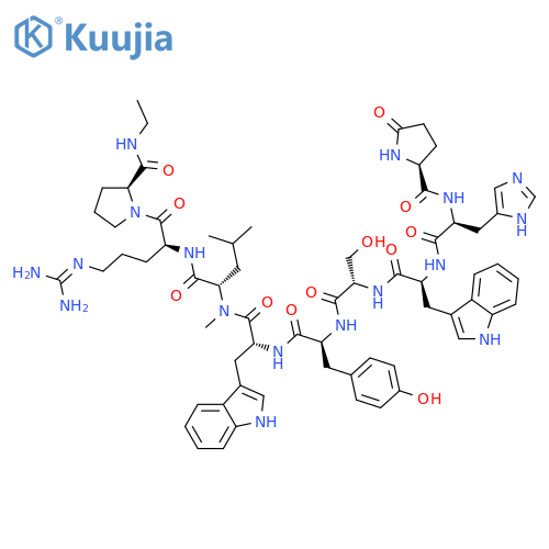 1-9-Luteinizinghormone-releasing factor (swine),6-(2-methyl-D-tryptophan)-9-(N-ethyl-L-prolinamide)- structure
