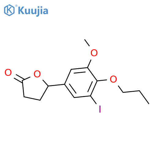 2(3H)-Furanone, dihydro-5-(3-iodo-5-methoxy-4-propoxyphenyl)-, (R)- structure