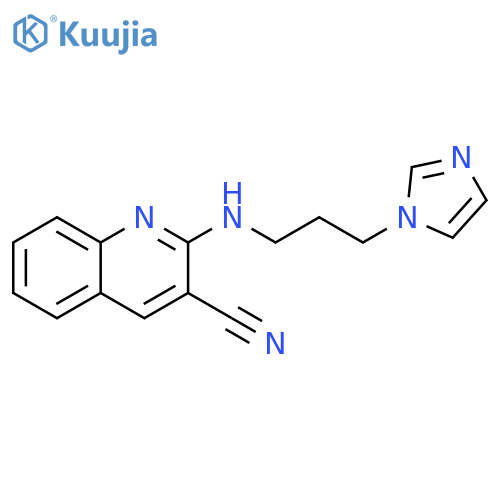 3-Quinolinecarbonitrile, 2-[[3-(1H-imidazol-1-yl)propyl]amino]- structure