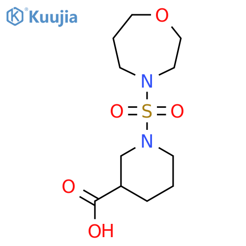 1-(1,4-oxazepane-4-sulfonyl)piperidine-3-carboxylic acid structure