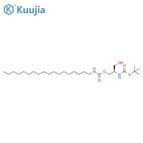 Carbamic acid, [1-(hydroxymethyl)-2-[[(octadecylamino)carbonyl]oxy]ethyl]-, 1,1-dimethylethyl ester, (R)- (9CI) structure