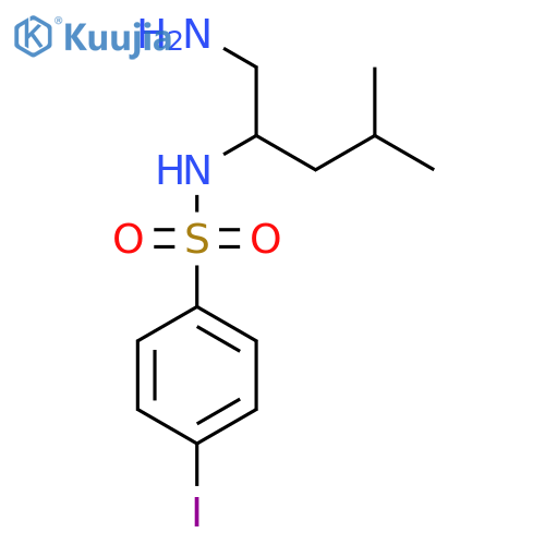 N-(1-amino-4-methylpentan-2-yl)-4-iodobenzene-1-sulfonamide structure