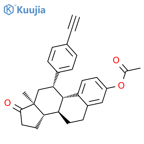 Estra-1,3,5(10)-trien-17-one, 3-(acetyloxy)-11-(4-ethynylphenyl)-, (11b)- structure