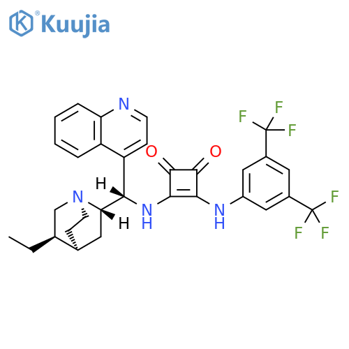 3-[[3,5-bis(trifluoromethyl)phenyl]amino]-4-[[(8α,9S)-10,11-dihydrocinchonan9-yl]amino]-3-Cyclobutene-1,2-dione structure