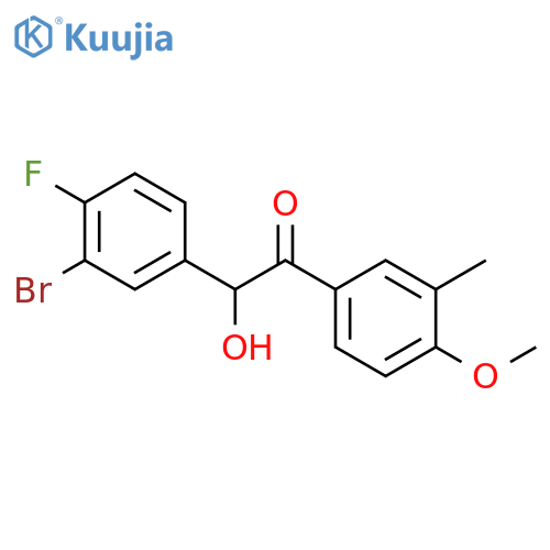 2-(3-Bromo-4-fluorophenyl)-2-hydroxy-1-(4-methoxy-3-methylphenyl)ethanone structure