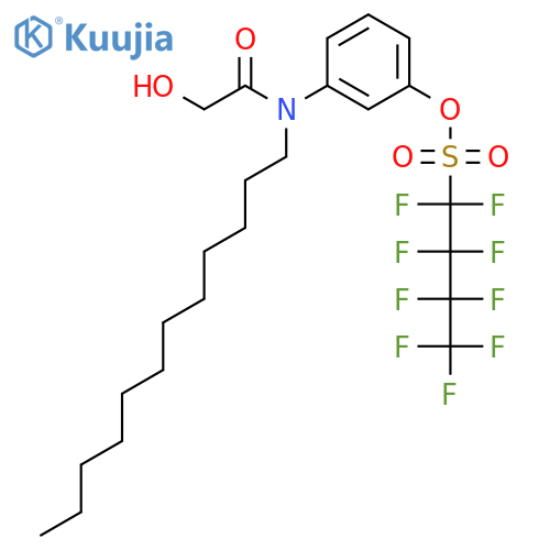 1-Butanesulfonic acid, 1,1,2,2,3,3,4,4,4-nonafluoro-, 3-[dodecyl(2-hydroxyacetyl)amino]phenyl ester structure