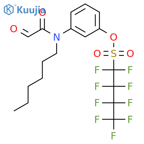 1-Butanesulfonic acid, 1,1,2,2,3,3,4,4,4-nonafluoro-, 3-[hexyl(2-oxoacetyl)amino]phenyl ester structure