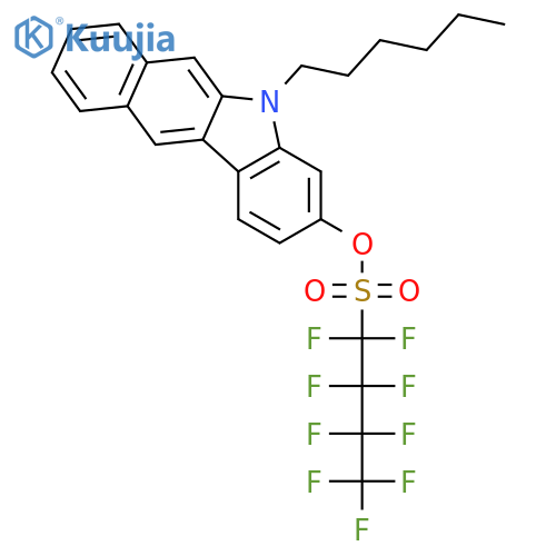 1-Butanesulfonic acid, 1,1,2,2,3,3,4,4,4-nonafluoro-, 5-hexyl-5H-benzo[b]carbazol-3-yl ester structure