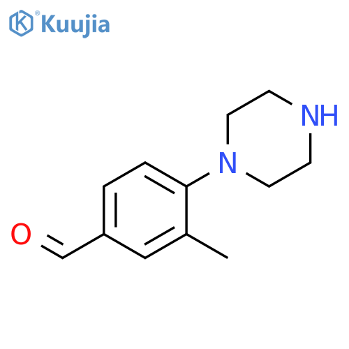 Benzaldehyde, 3-methyl-4-(1-piperazinyl)- structure