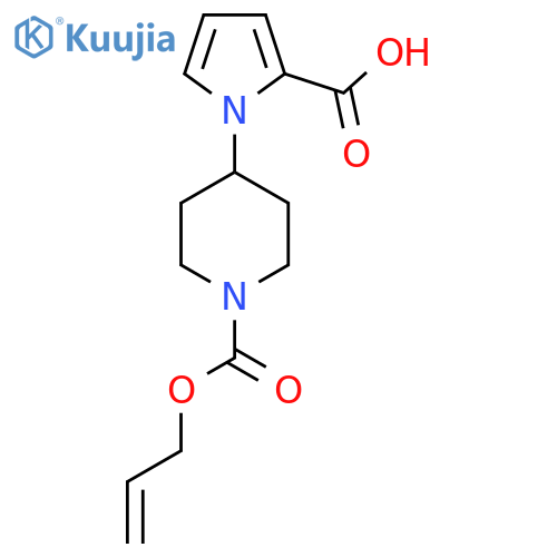 1-{1-[(prop-2-en-1-yloxy)carbonyl]piperidin-4-yl}-1H-pyrrole-2-carboxylic acid structure