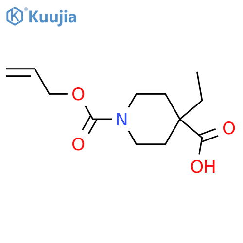 4-ethyl-1-(prop-2-en-1-yloxy)carbonylpiperidine-4-carboxylic acid structure