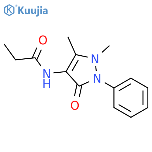 N-(1,5-dimethyl-3-oxo-2-phenyl-2,3-dihydro-1H-pyrazol-4-yl)propanamide structure