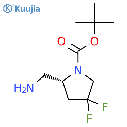(R)-1-Boc-2-(aminomethyl)-4,4-difluoropyrrolidine structure