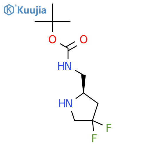 tert-butyl N-[[(2R)-4,4-difluoropyrrolidin-2-yl]methyl]carbamate structure