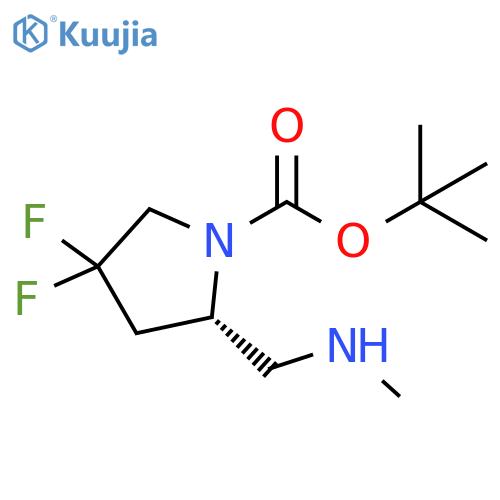 tert-butyl (2S)-4,4-difluoro-2-[(methylamino)methyl]pyrrolidine-1-carboxylate structure