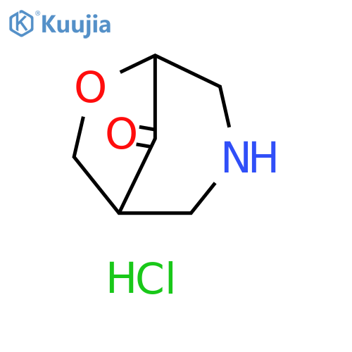 6-oxa-3-azabicyclo[3.2.1]octan-8-one;hydrochloride structure