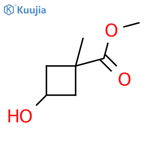 trans-methyl 3-hydroxy-1-methyl-cyclobutanecarboxylate structure
