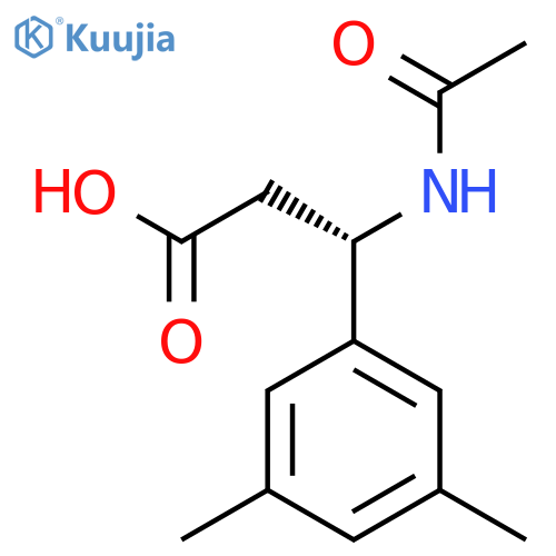 (3S)-3-(3,5-dimethylphenyl)-3-acetamidopropanoic acid structure