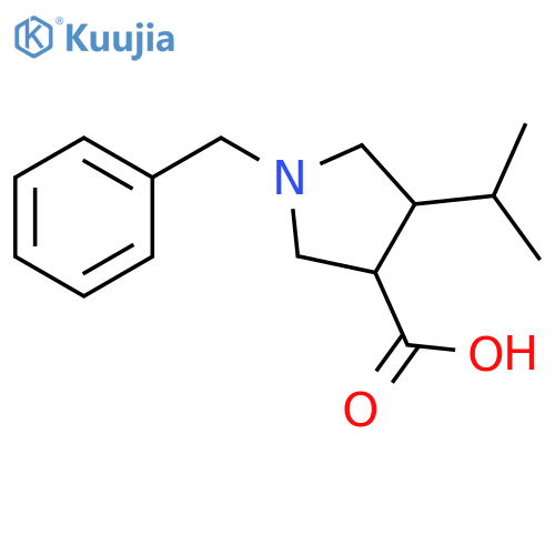1-benzyl-4-(propan-2-yl)pyrrolidine-3-carboxylic acid structure