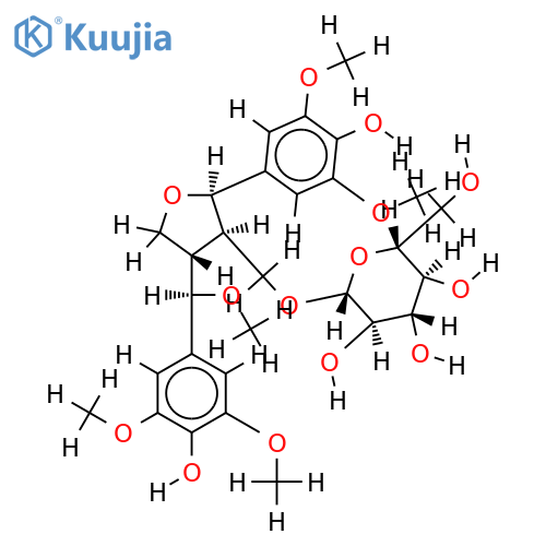 (7R,8S,7?R,8?S)-4,9,4?,7?-tetrahydroxy-3,5,3?,5?-tetramethoxy-7,9?-epoxylignan 9-O-beta-D-glucopyranoside structure