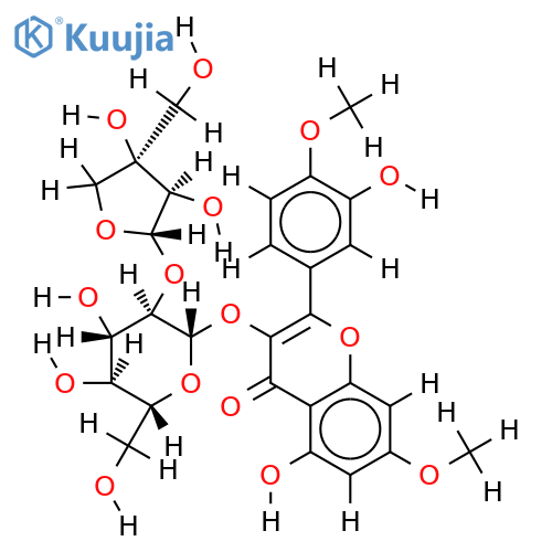 3,5,3'-trihydroxy-7,4'-dimethoxyflavone-3-O-beta-D-apiofuranosyl-(1?2)-beta-D-glucopyranoside structure