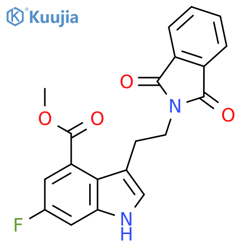 3-(2-(Phthalimido)ethyl)-6-fluoro-1h-indole-4-carboxylic acid methyl ester structure