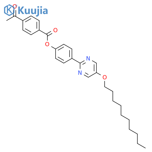 Benzoic acid, 4-acetyl-, 4-[5-(decyloxy)-2-pyrimidinyl]phenyl ester structure