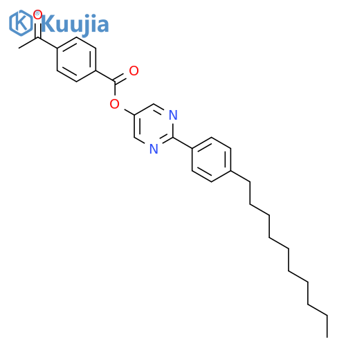 Benzoic acid, 4-acetyl-, 2-(4-decylphenyl)-5-pyrimidinyl ester structure