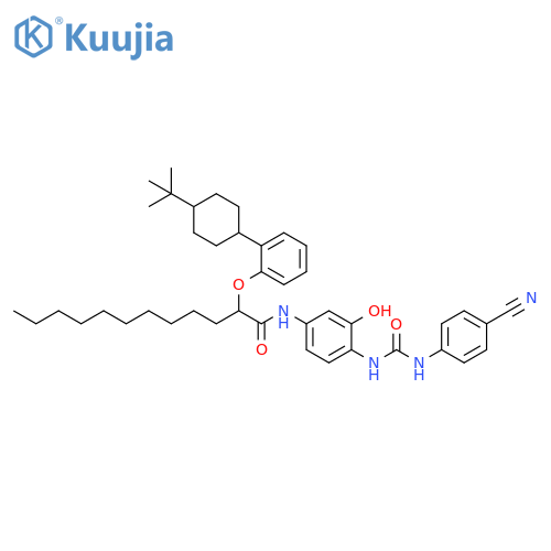 Dodecanamide,N-[4-[[[(4-cyanophenyl)amino]carbonyl]amino]-3-hydroxyphenyl]-2-[2-[4-(1,1-dimethylethyl)cyclohexyl]phenoxy]- structure