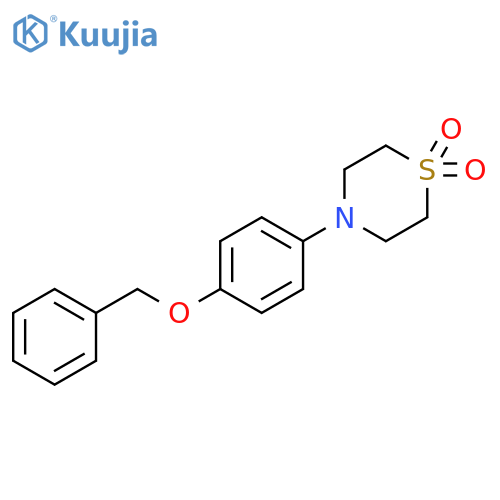 Thiomorpholine, 4-[4-(phenylmethoxy)phenyl]-, 1,1-dioxide structure