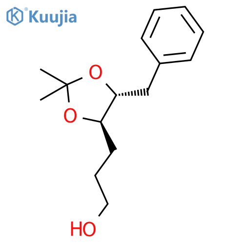 1,3-Dioxolane-4-propanol, 2,2-dimethyl-5-(phenylmethyl)-, (4R-trans)- structure