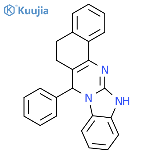 Benzimidazo[2,1-b]benzo[h]quinazoline, 5,6,7,13-tetrahydro-7-phenyl- structure