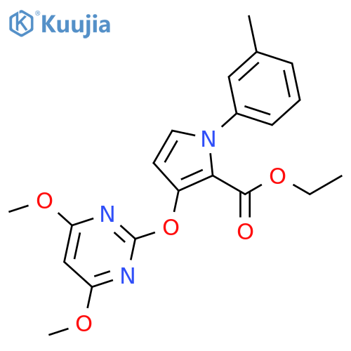 1H-Pyrrole-2-carboxylic acid, 3-[(4,6-dimethoxy-2-pyrimidinyl)oxy]-1-(3-methylphenyl)-, ethyl ester structure