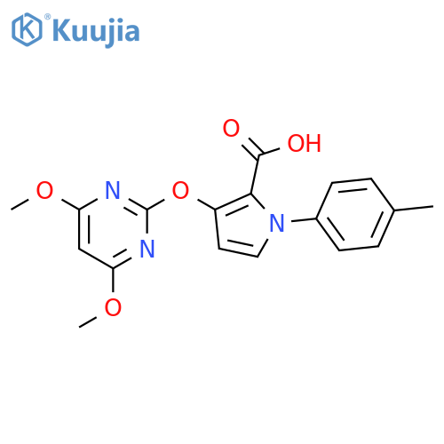 1H-Pyrrole-2-carboxylic acid,3-[(4,6-dimethoxy-2-pyrimidinyl)oxy]-1-(4-methylphenyl)- structure