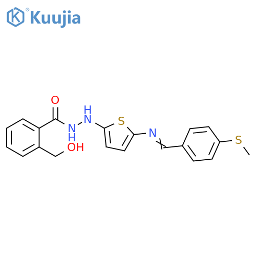 Benzoic acid, 2-(hydroxymethyl)-, 2-[5-[[[4-(methylthio)phenyl]methylene]amino]-2-thienyl]hydrazide structure