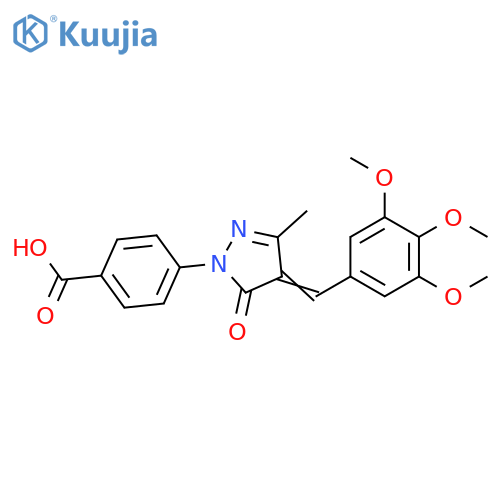Benzoic acid,4-[4,5-dihydro-3-methyl-5-oxo-4-[(3,4,5-trimethoxyphenyl)methylene]-1H-pyrazol-1-yl]- structure