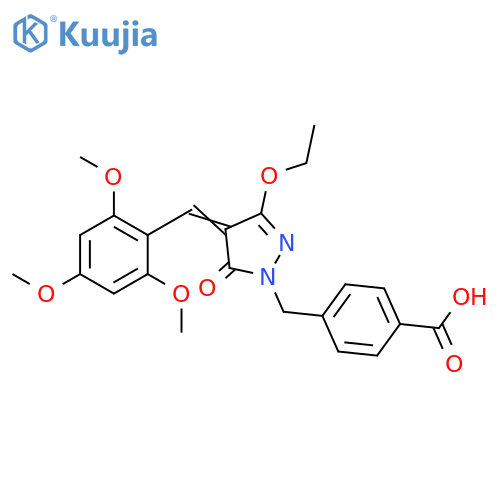 Benzoic acid,4-[[3-ethoxy-4,5-dihydro-5-oxo-4-[(2,4,6-trimethoxyphenyl)methylene]-1H-pyrazol-1-yl]methyl]- structure