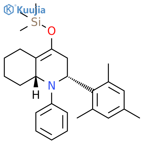 Quinoline, 1,2,3,5,6,7,8,8a-octahydro-1-phenyl-2-(2,4,6-trimethylphenyl)-4-[(trimethylsilyl)oxy]-, (2R,8aR)-rel- structure