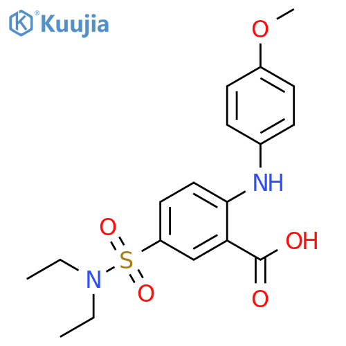Benzoic acid, 5-[(diethylamino)sulfonyl]-2-[(4-methoxyphenyl)amino]- structure