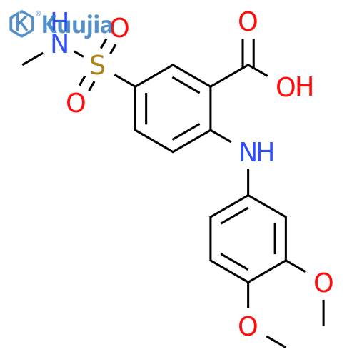 Benzoic acid,2-[(3,4-dimethoxyphenyl)amino]-5-[(methylamino)sulfonyl]- structure