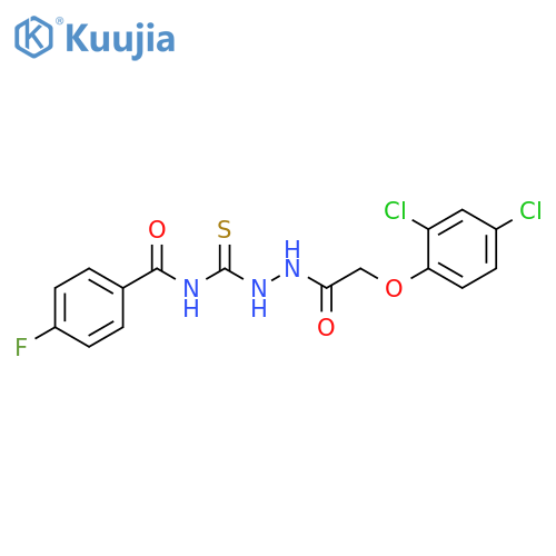 Acetic acid, 2-(2,4-dichlorophenoxy)-, 2-[[(4-fluorobenzoyl)amino]thioxomethyl]hydrazide structure