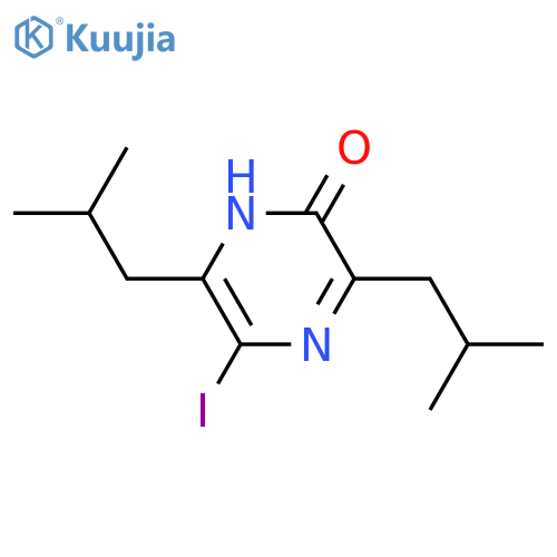 2(1H)-Pyrazinone, 5-iodo-3,6-bis(2-methylpropyl)- structure