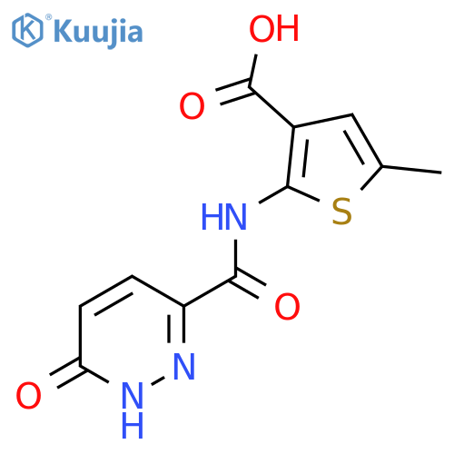 5-methyl-2-(6-oxo-1,6-dihydropyridazine-3-amido)thiophene-3-carboxylic acid structure