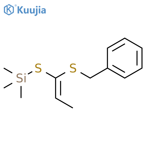 Silane, trimethyl[[1-[(phenylmethyl)thio]-1-propenyl]thio]-, (E)- (9CI) structure