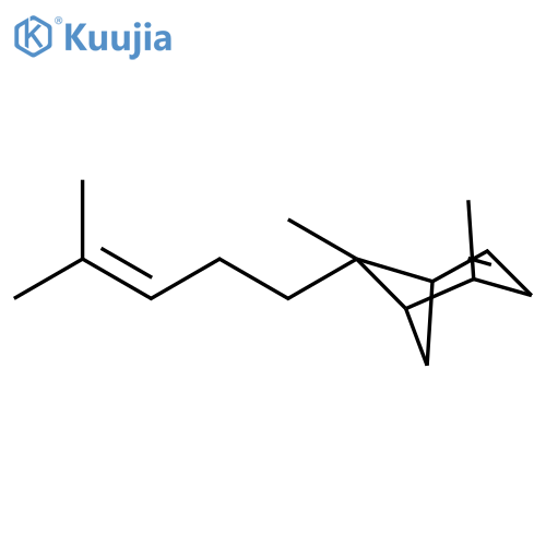 Bicyclo[3.1.1]hept-2-ene, 2,6-dimethyl-6-(4-methyl-3-pentenyl)- structure