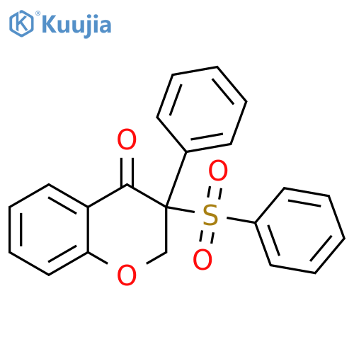4H-1-Benzopyran-4-one, 2,3-dihydro-3-phenyl-3-(phenylsulfonyl)- structure