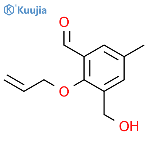 Benzaldehyde, 3-(hydroxymethyl)-5-methyl-2-(2-propenyloxy)- structure